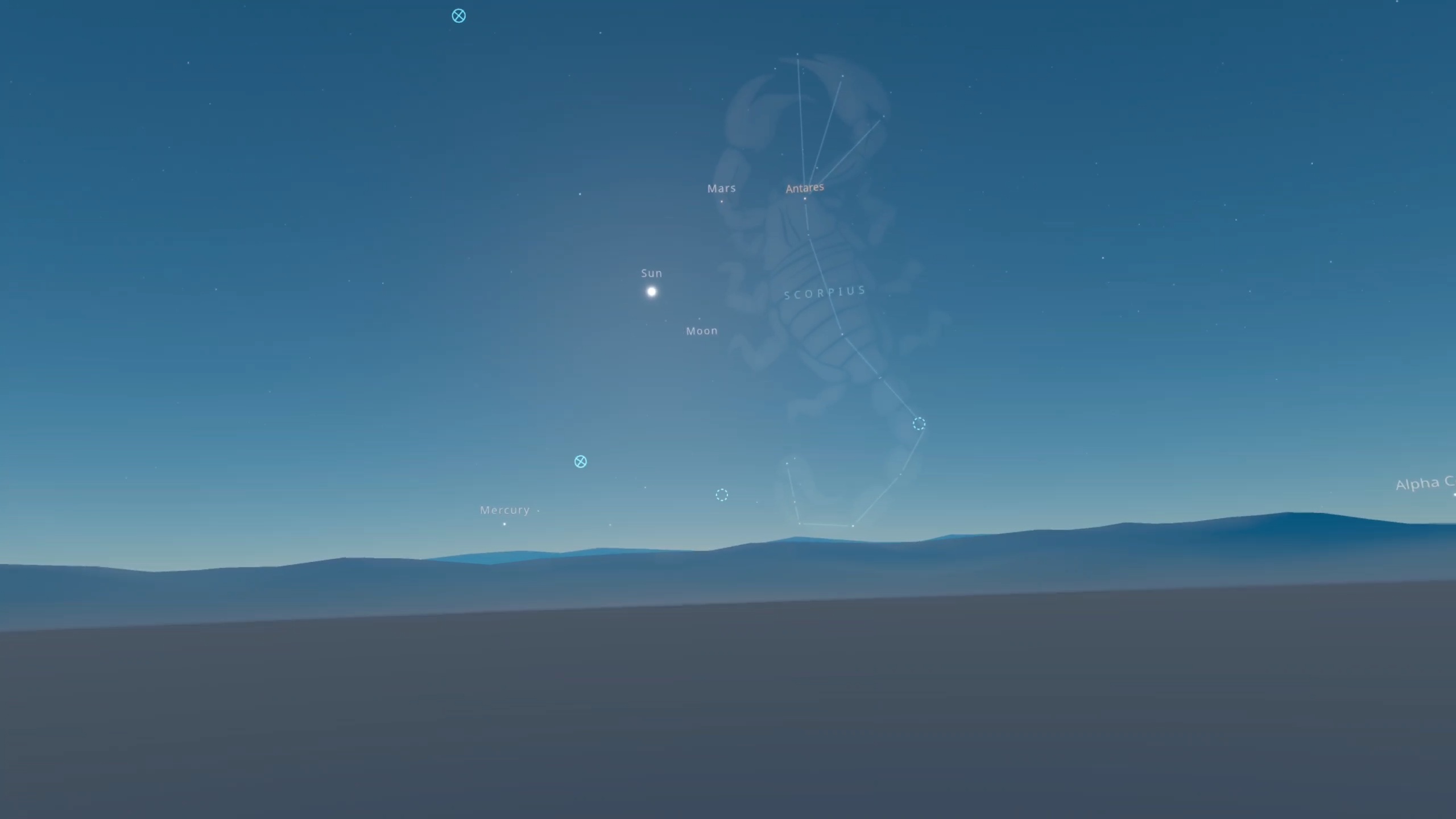 The day sky in Stellarium VR